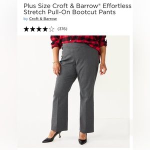 Croft & Barrow 26W Heathered Grey Bootcut Effortless Stretch Pants